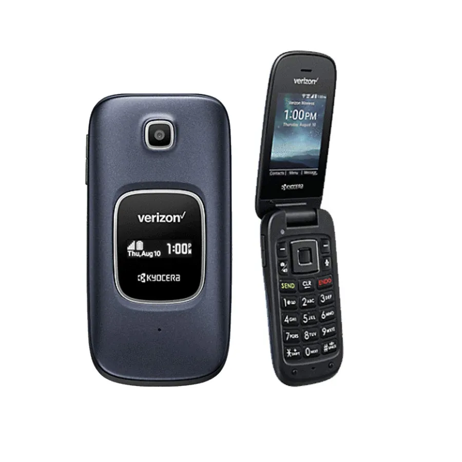 Blue Kyocera Cadence S2720 shown closed and open